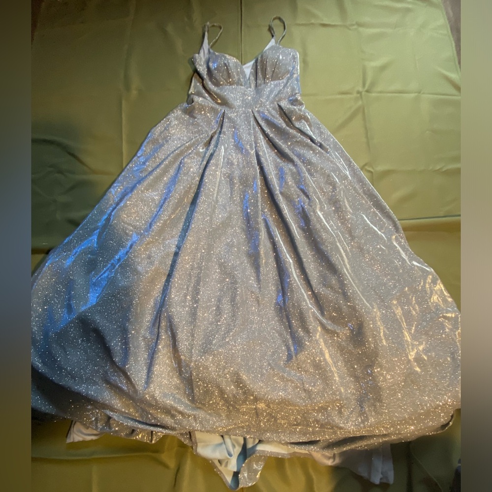 Silver blue ball gown